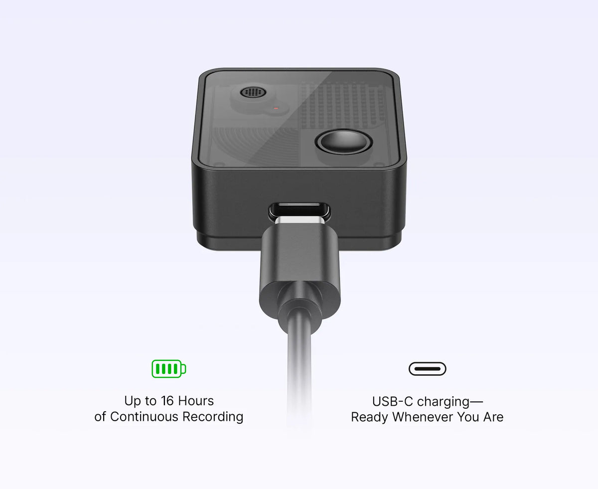 Power That Keeps Going
Enjoy 16 hours of continuous recording, with USB-C charging that reaches a full charge in 1.5 hours and up to 365 days of standby time.