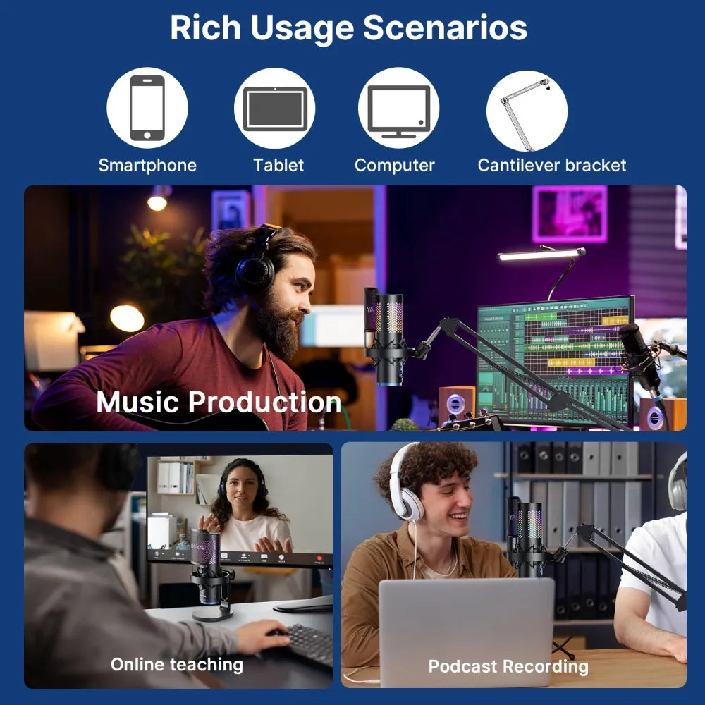 BOYA K5 | Wireless Vibrant Lighting USB Microphone