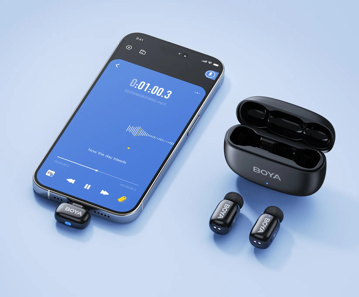 

  Power On. Pair Automatically.​

  
    No manual pairing or complicated setup. The transmitter and receiver connect automatically when powered on, so you can plug in, start recording, and capture the moment in seconds.
  



