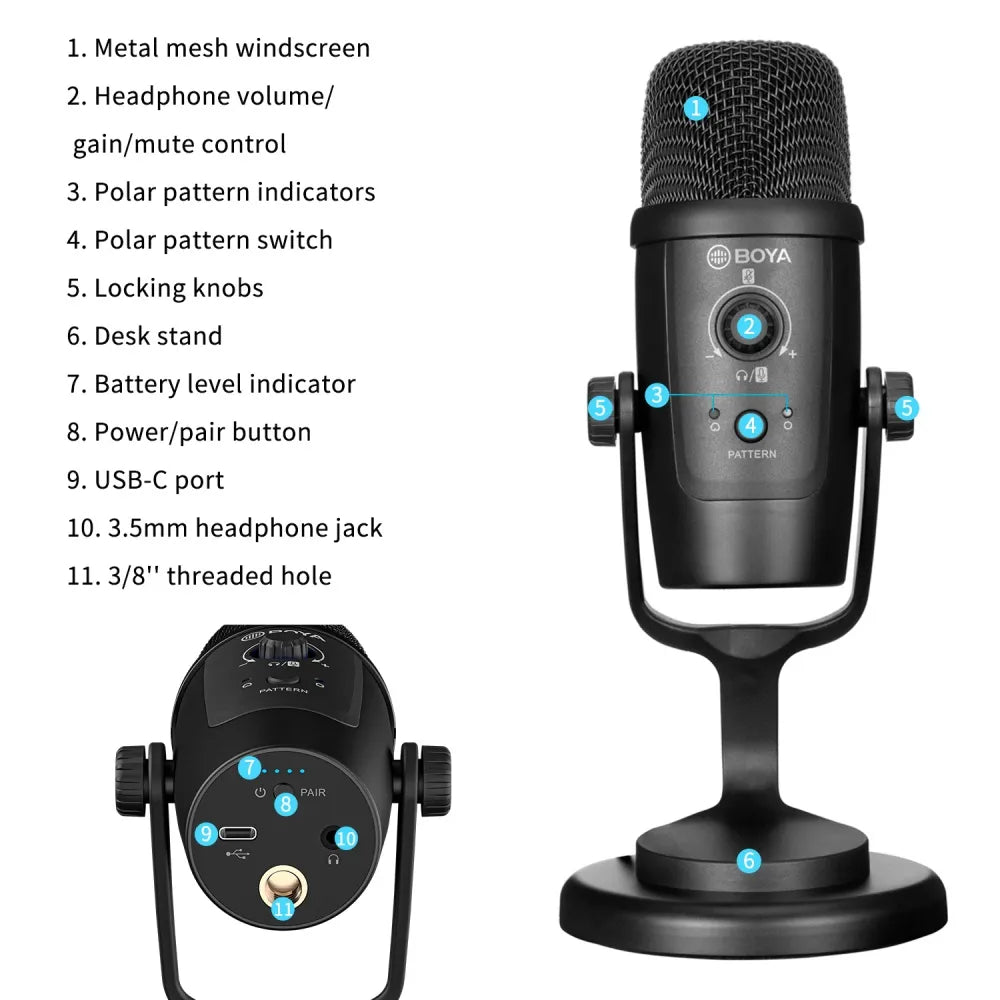 BY-PM500W Wired/Wireless Dual-Function Microphone