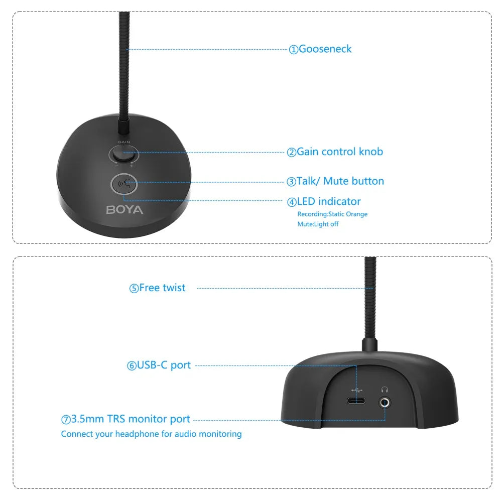 BY-GM12 Gooseneck USB Microphone