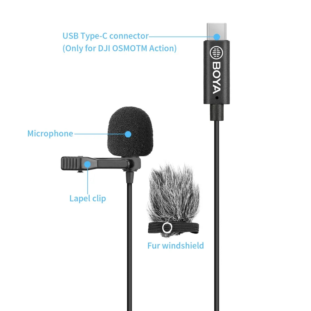 BY-M3-0A | Microphone lavalier omnidirectionnel pour l'action DJI Osmo ™