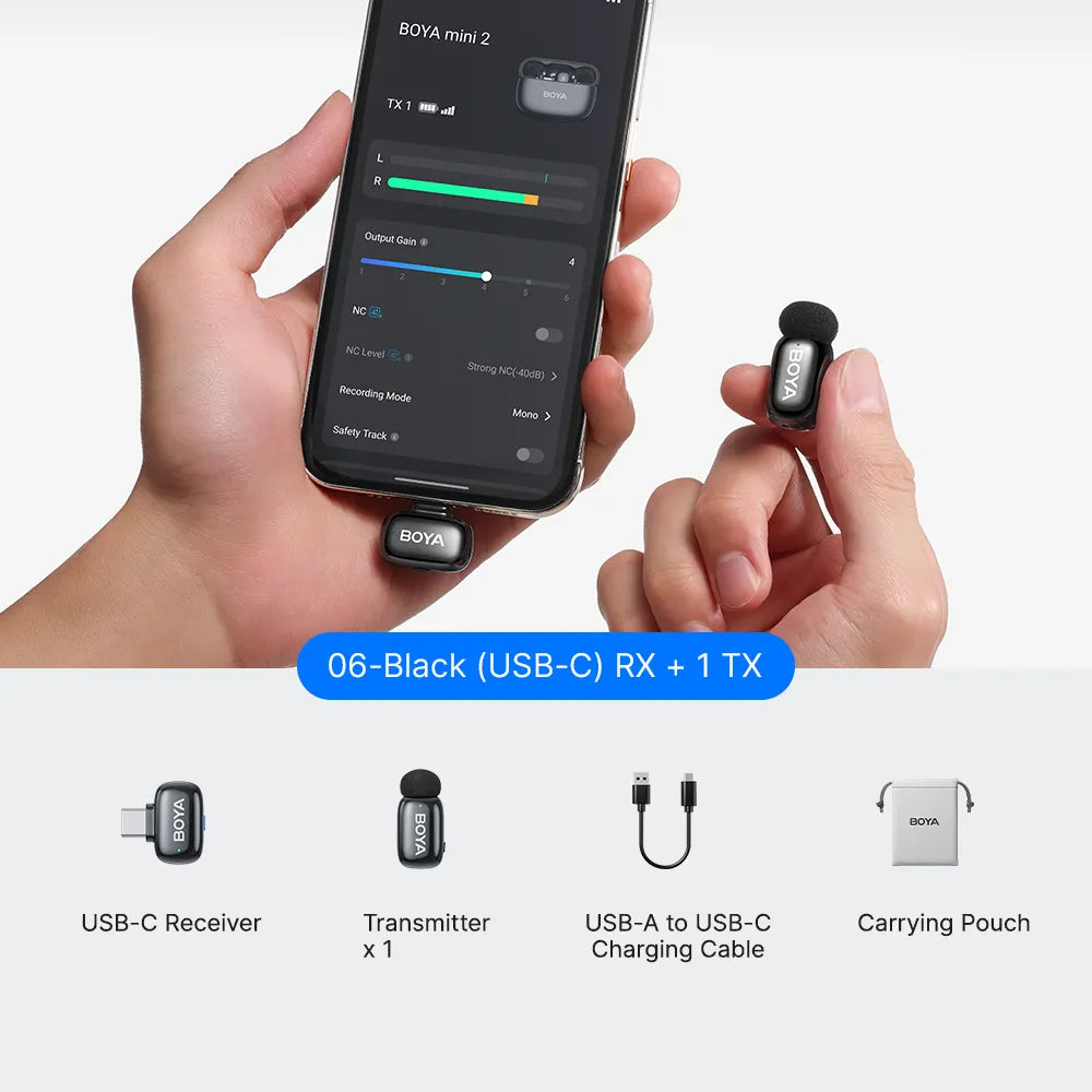 BOYA mini 2 - Upgraded Super Mini Wireless Microphone BOYA mini 2 - Upgraded Super Mini Wireless Microphone