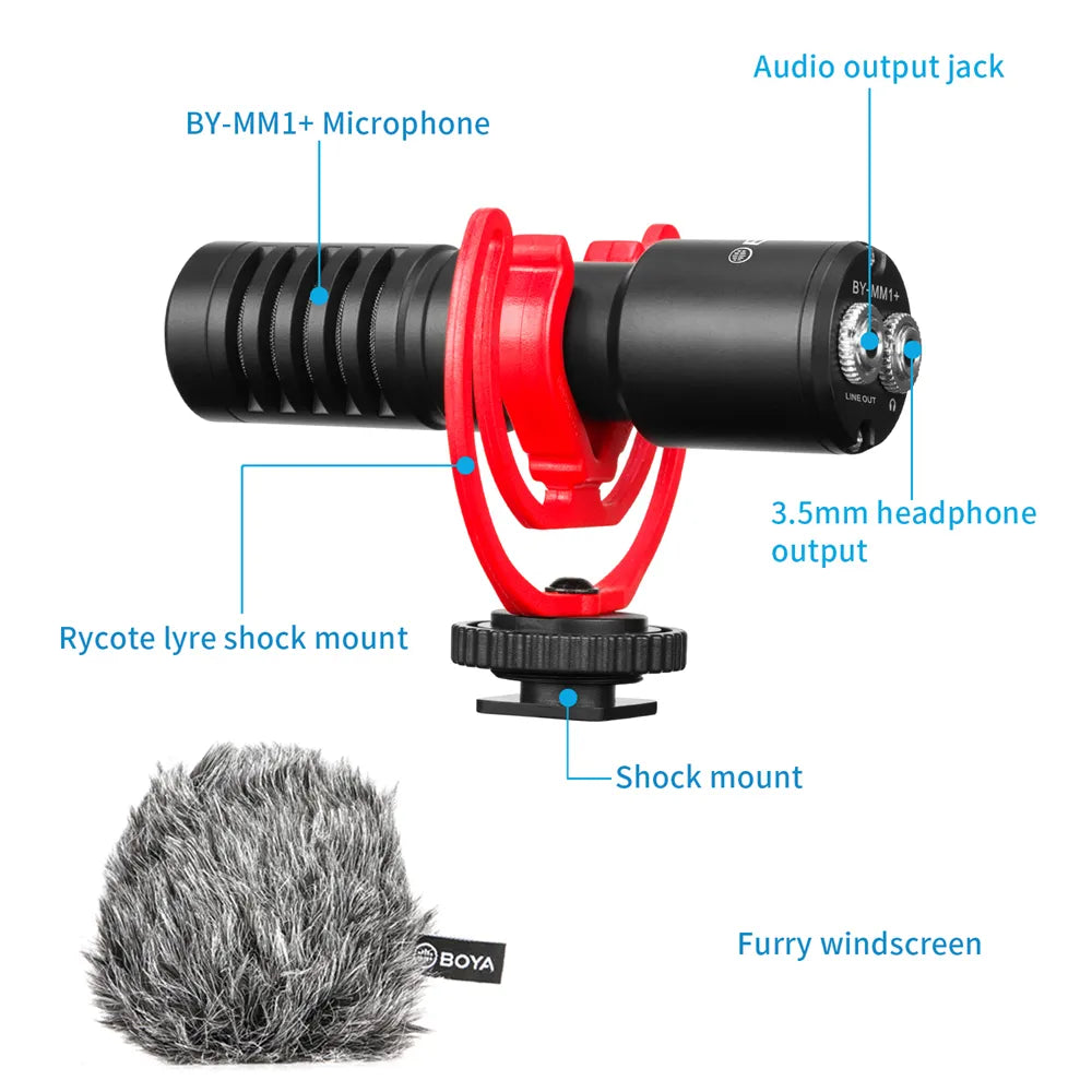 BOYA BY-MM1+ - Shotgun Camera Mic for Vlogging BOYA BY-MM1+ - Shotgun Camera Mic for Vlogging