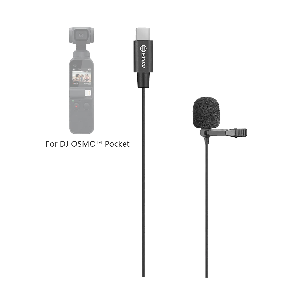 BY-M3-0P | Micrófono de Lavalier digital con clip para DJI OSMO ™ Pocket